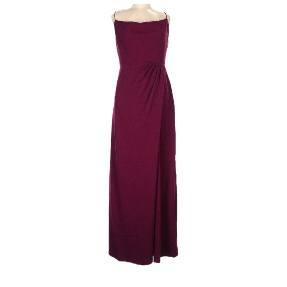 NWT Sachin & Babi Classic Long Cocktail Dress - 10 - Burgundy Spaghetti Straps